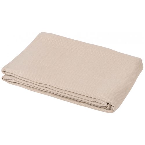 Dessus De Lit Jacquard 270x250 Cm Perigord Piqué Coton Beige Lin