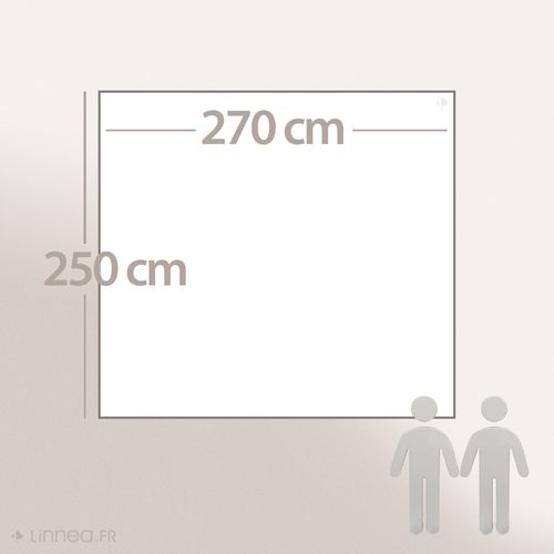 Dessus De Lit Jacquard 270x250 Cm Perigord Piqué Coton Beige Lin