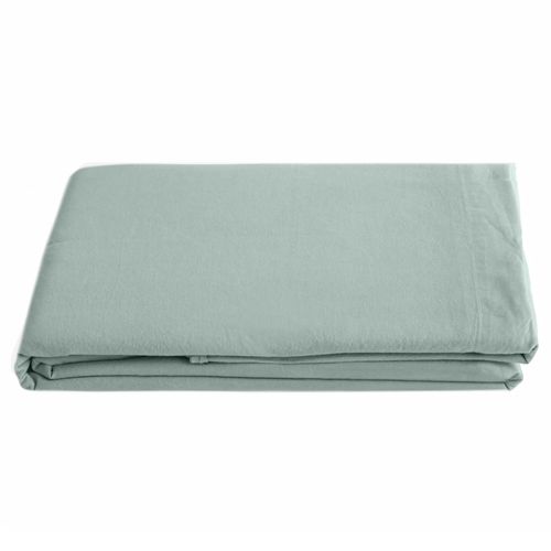 Drap Plat Uni 270x300 Cm Lin Lavé Froissé Sonate Vert Lichen