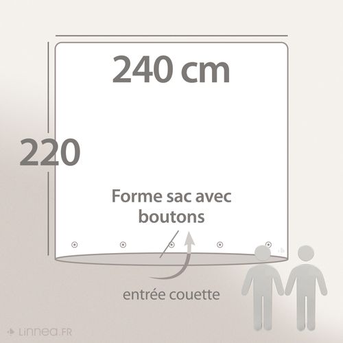 Housse De Couette 240x220 Cm Lin Lavé Sonate Marron Cognac