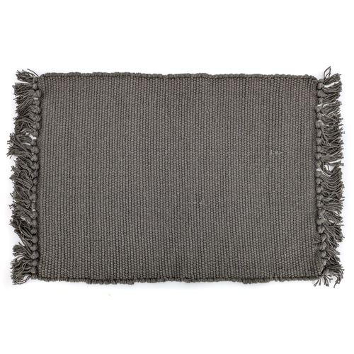 Lot De 2 Sets De Table En Coton à Franges 33x46 Cm Papeete Noir Café