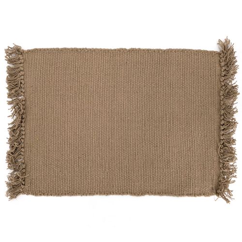 Lot De 2 Sets De Table à Franges 33x46 Cm Papeete Beige Camel