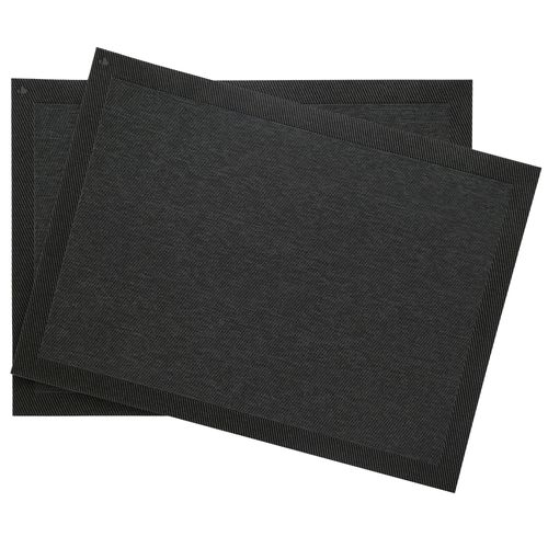 Lot De 2 Sets De Table Synthétique 33x46 Cm Takao Noir Basalte