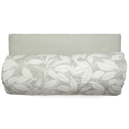 Housse D'édredon 80x200 Cm Lin Lavé Imprimé Végétal Helios Gris Lichen