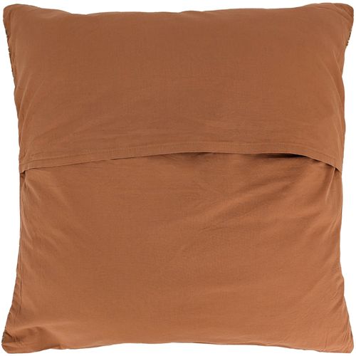 Housse De Coussin 45x45 Cm Lin Lavé Motif Végétal Palawan Terracotta