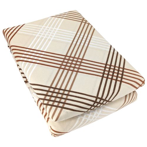 Parure De Lit 240x220 Cm 100% Flanelle De Coton Arthur Beige 3 Pièces