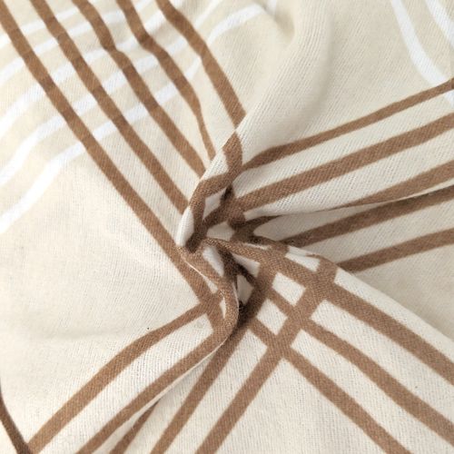 Parure De Lit 240x220 Cm 100% Flanelle De Coton Arthur Beige 3 Pièces