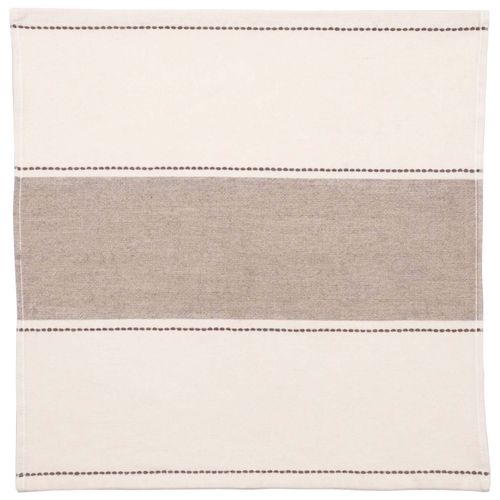 Lot De 4 Serviettes De Table Polycoton 43x43 Cm Aksel Marron Havane