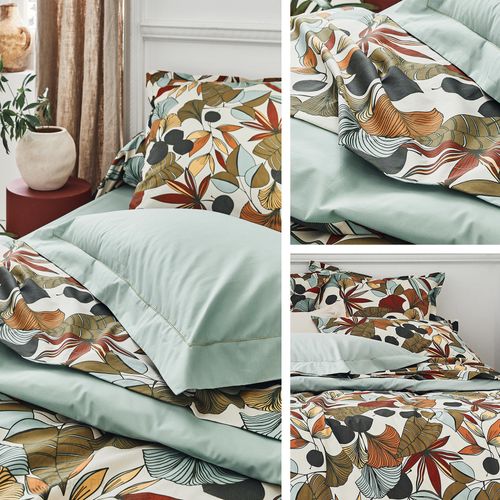 Taie D'oreiller 50x70 Cm Percale Coton Cascade Vert Sauge