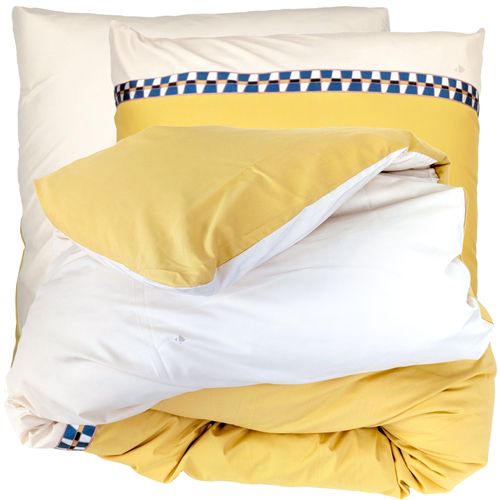 Parure De Lit 3 Pièces 240x220 Cm Percale Coton Romy Ambre