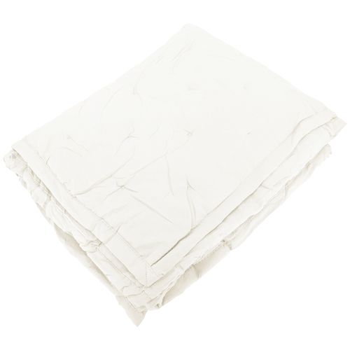 Couvre-lit 240x260 Cm Celeste Velours Piquage Points Brodés Blanc Nacre