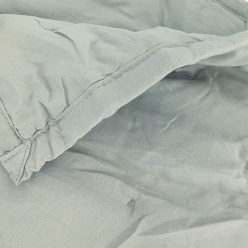 Couvre-lit 220x240 Cm Celeste Velours Piquage Points Brodés Vert Lichen