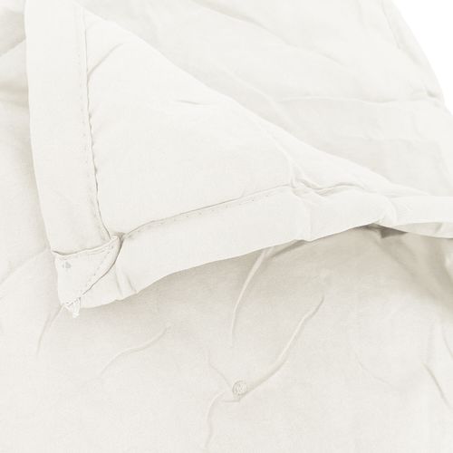 Couvre-lit 220x240 Cm Celeste Velours Piquage Points Brodés Blanc Nacre