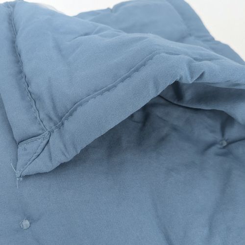 Plaid 150x200 Cm Celeste Microfibre Points Brodés Bleu Métal