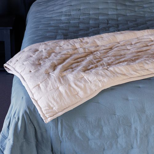 Plaid 150x200 Cm Celeste Microfibre Points Brodés Bleu Métal