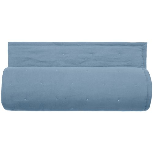 Plaid 150x200 Cm Celeste Microfibre Points Brodés Bleu Métal