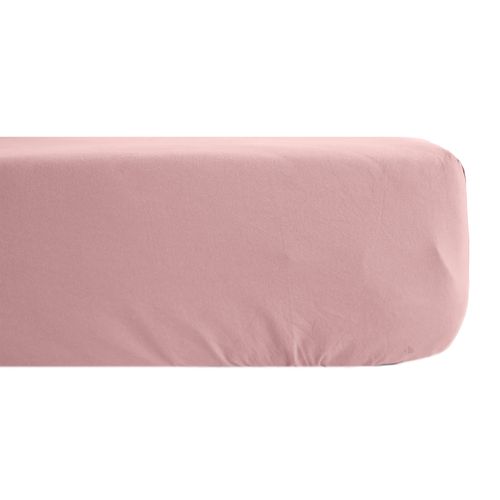 Drap Housse Uni 90x190 Cm Bonnet 35 Cm Percale De Coton Manoir Rose