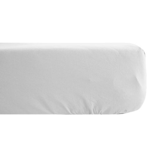 Drap Housse Uni 80x200 Cm Bonnet 35 Cm Percale De Coton Manoir Gris Perle