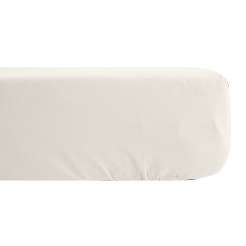 Drap Housse Uni 180x200 Cm Bonnet 35 Cm Percale De Coton Manoir Ivoire