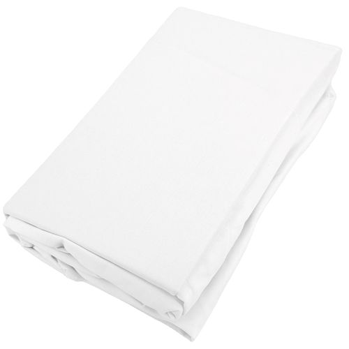 Drap Housse Uni 160x200 Cm Bonnet 35 Cm Percale De Coton Manoir Blanc Neige
