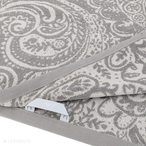 Drap De Douche Coton 70x140 Cm Motif Mandala Collection Plenty Gris