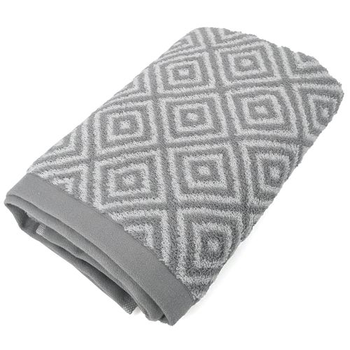 Serviette De Toilette 50x100 Cm Symetrie Coton Gris Losanges