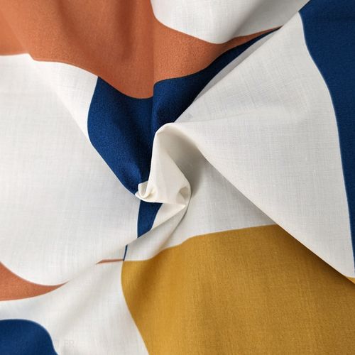 Housse De Couette 260x240 Cm Percale De Coton Modulo Bleu Cobalt