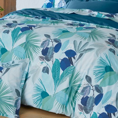 Taie De Traversin 240x43 Cm Percale De Coton Moorea Pacific Bleu/vert