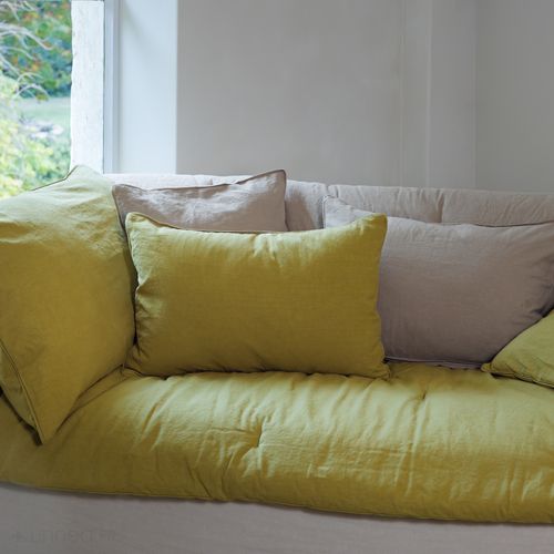 Taie D'oreiller Lin Et Coton 65x65 Cm Collection Opera Marron Camel