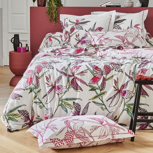 Parure De Lit 260x240 Cm 50x70 Cm Coton Pénélope Rose 3 Pièces