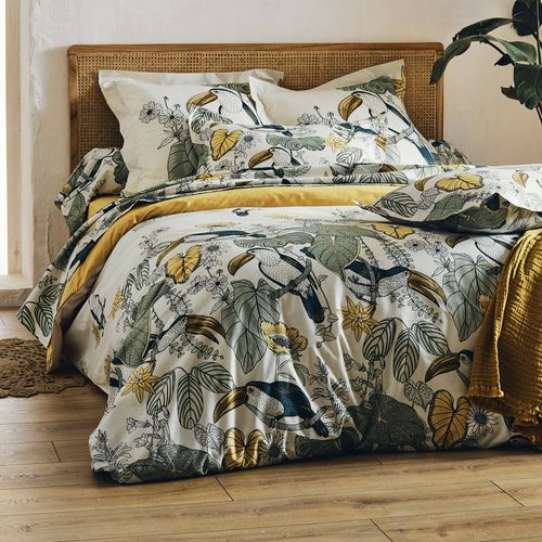 Parure De Lit 260x240 Cm 50x70 Cm Coton Toco Vert 3 Pièces