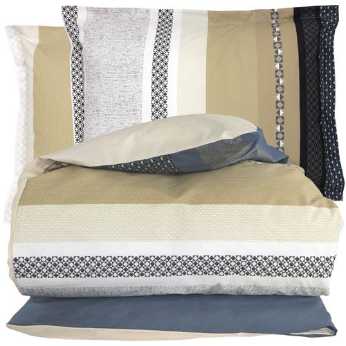 Parure De Lit 260x240 Cm 50x70 Cm Percale Coton Marlow Acier