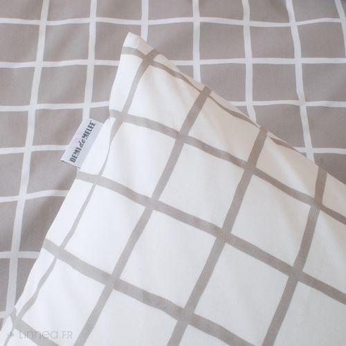 Parure De Lit 260x240 Cm 50x70 Cm Percale Ddm Max Gris 3 Pièces