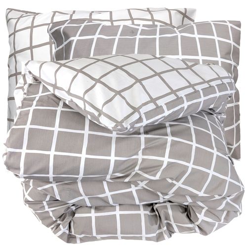 Parure De Lit 260x240 Cm 50x70 Cm Percale Ddm Max Gris 3 Pièces