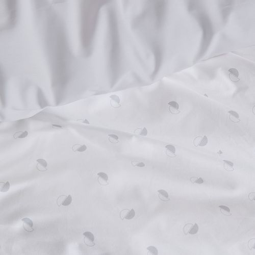 Parure De Lit 140x200 Cm 50x70 Cm Percale Alex Gris Nuage 2 Pièces