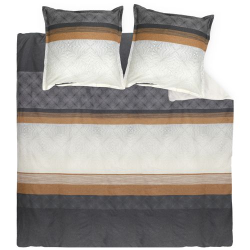 Parure De Lit 260x240 Cm 50x70 Cm En Satin De Coton Tiago Noir