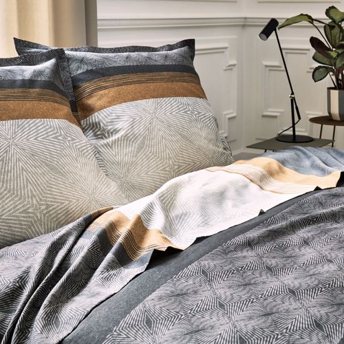 Parure De Lit 260x240 Cm 50x70 Cm En Satin De Coton Tiago Noir