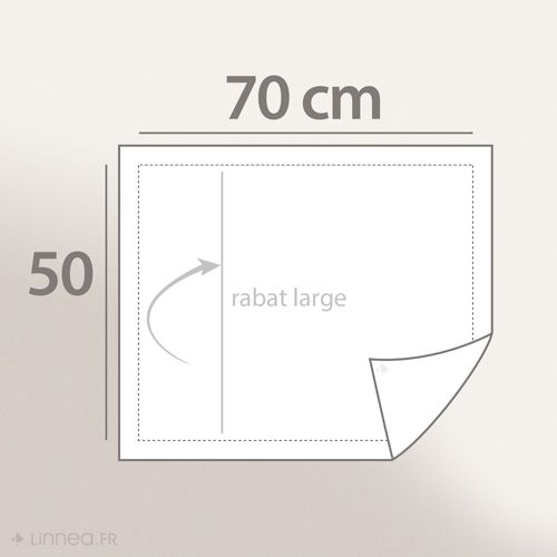 Taie D'oreiller Volants Plats 50x70 Cm Percale Manoir Bleu Glacier