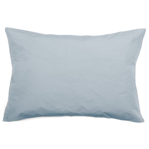 Taie D'oreiller Volants Plats 50x70 Cm Percale Manoir Bleu Glacier