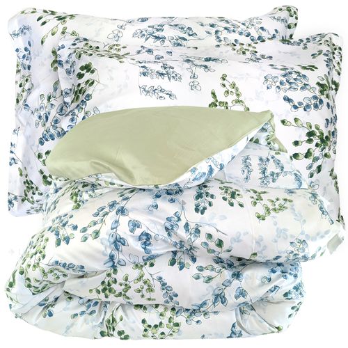 Parure De Lit 300x240 Cm Satin De Coton Angèle Vert Tilleul 3 Pièces Taies 50x70 Cm