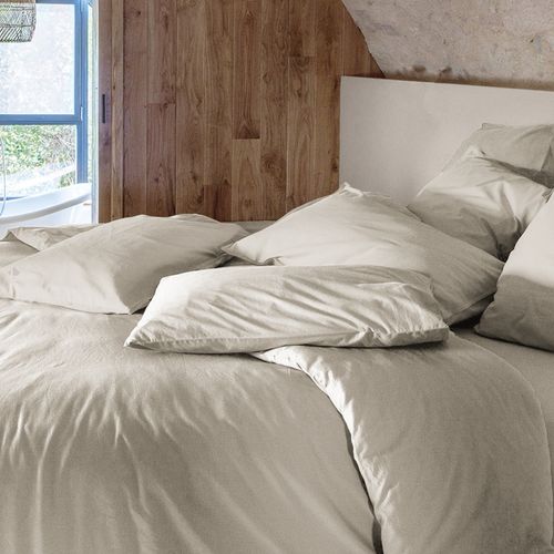 Drap Housse Palace Pur Coton Lavé 90x190 Cm Bonnet 30 Cm Uni Blanc Nacre