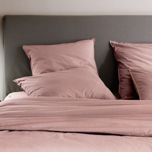 Drap Housse Palace Pur Coton Lavé 90x190 Cm Bonnet 30 Cm Uni Rose