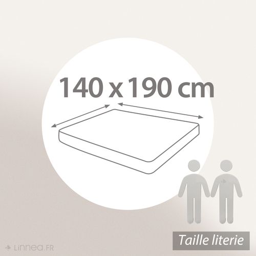 Drap Housse Palace Pur Coton Lavé 140x190 Cm Bonnet 35 Cm Uni Marron Cognac