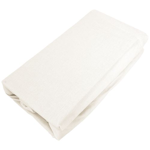 Drap Housse Palace Pur Coton Lavé 140x190 Cm Bonnet 35 Cm Uni Blanc Nacre