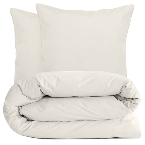 Parure De Lit 140x200 Cm Set 65x65 Cm Percale Manoir Ivoire