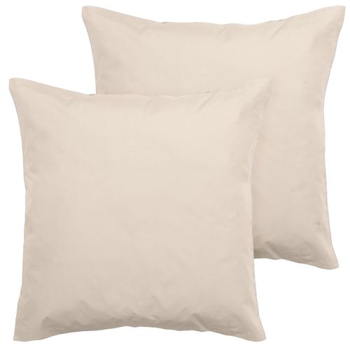 Parure De Lit 200x200 Cm Set 65x65 Cm Percale Manoir Blanc Naturel