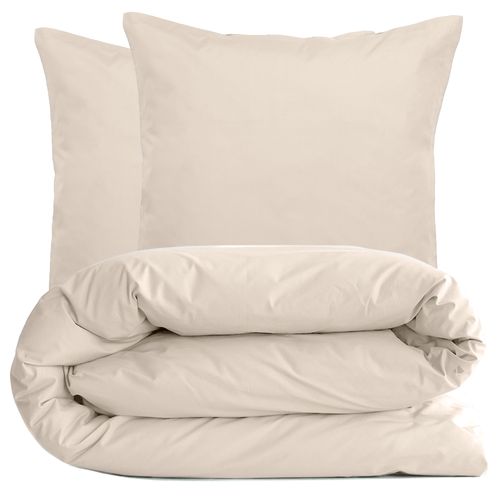 Parure De Lit 200x200 Cm Set 65x65 Cm Percale Manoir Blanc Naturel