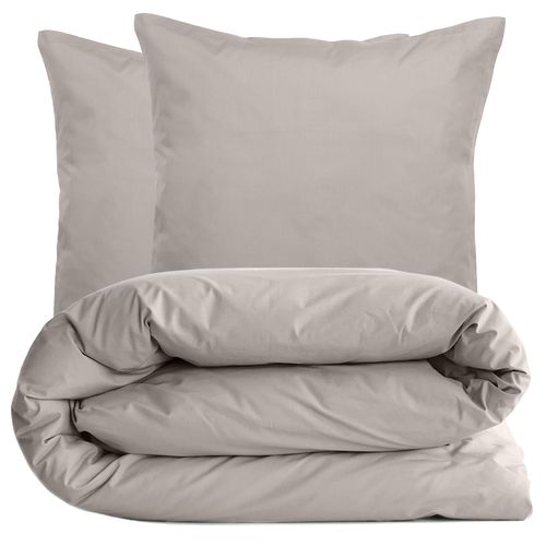 Parure De Lit 240x220 Cm Set 65x65 Cm Percale Manoir Gris Cendre