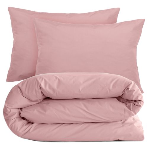 Parure De Lit 140x200 Cm Set 50x70 Cm Percale Manoir Rose