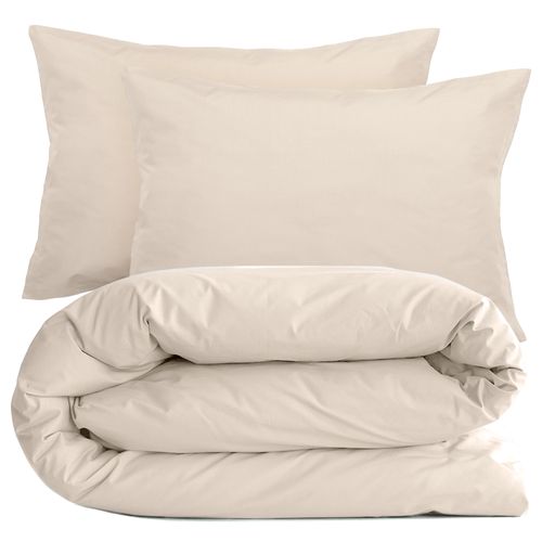 Parure De Lit 200x200 Cm Set 50x70 Cm Percale Manoir Blanc Naturel
